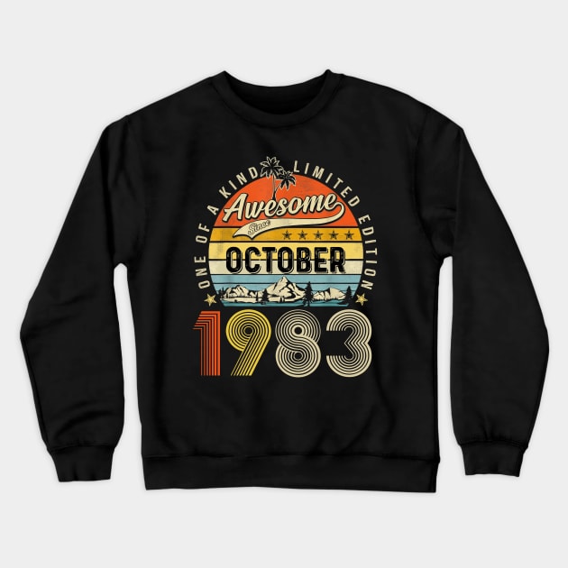 Awesome Since October 1983 Vintage 40th Birthday Crewneck Sweatshirt by Gearlds Leonia